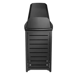 Suncast Commercial Metal Outdoor Trash Can with Resin Chute Lid, 30 Gallon, Black (MTCSQ305)