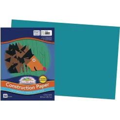 SunWorks 12" x 18" Construction Paper, Turquoise, 50 Sheets (P7707)