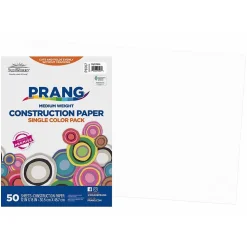 SunWorks 12" x 18" Construction Paper, Bright White, 50 Sheets (PAC8707)