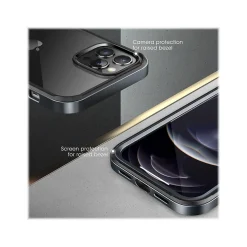 SUPCASE Unicorn Beetle Black Edge with Screen Protector Clear Case for iPhone 13 Pro (SUP-iPhone2021Pro-6.1-EdgePro-SP-Black)