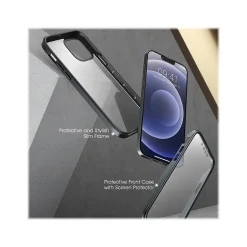 SUPCASE Unicorn Beetle Black Edge with Screen Protector Clear Case for iPhone 13 (SUP-iPhone2021-6.1-EdgePro-SP-Black)