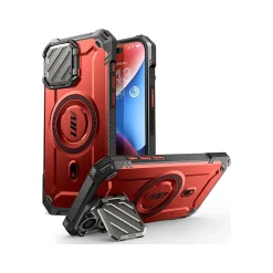 SUPCASE Unicorn Beetle MAG XT Rugged Case for iPhone 15 Pro, Shock-Absorbing, Metallic Red