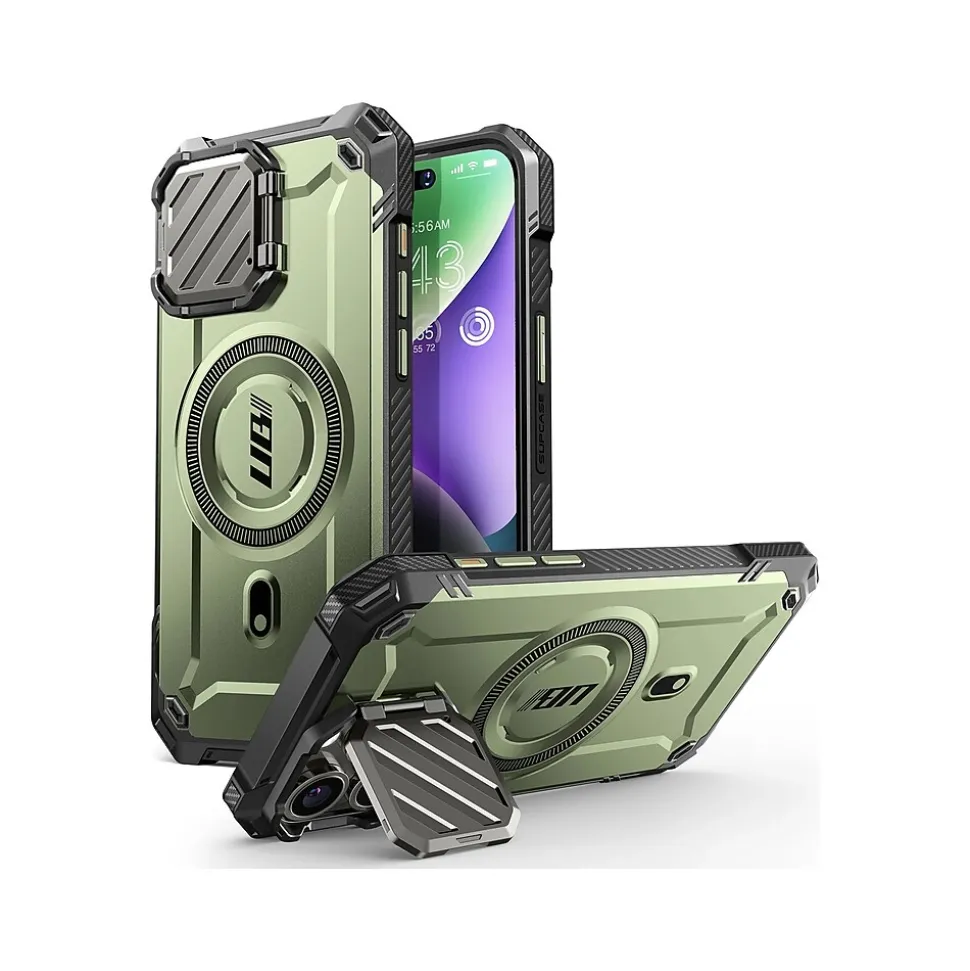 SUPCASE Unicorn Beetle MAG XT Rugged Case for iPhone 15 Pro, Shock-Absorbing, Dark Green