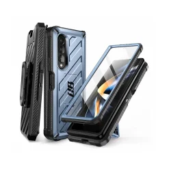 SUPCASE Unicorn Beetle Metallic Blue Kickstand Case for Samsung Galaxy Z Fold4 (SUP-Galaxy2022-ZFold4-5G-Unicorn-SP-Tilt)