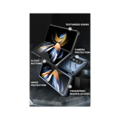 SUPCASE Unicorn Beetle Metallic Blue Kickstand Case for Samsung Galaxy Z Fold4 (SUP-Galaxy2022-ZFold4-5G-Unicorn-SP-Tilt)