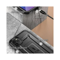 SUPCASE Unicorn Beetle Pro MagSafe Rugged Case for iPhone 12/12 Pro, Shock Absorbing, Black (SUP-iPhone2020-6.1-UBPro-SP-Black)