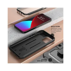 SUPCASE Unicorn Beetle Pro MagSafe Rugged Case for iPhone 12/12 Pro, Shock Absorbing, Black (SUP-iPhone2020-6.1-UBPro-SP-Black)