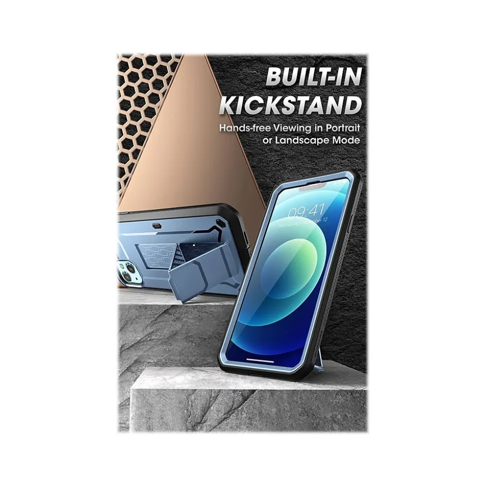 SUPCASE Unicorn Beetle Pro Metallic Blue Rugged Case for iPhone 13 (SUP-iPhone2021-6.1-UBPro-SP-Cerulean)