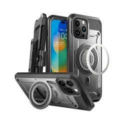 SupCase Unicorn Beetle PRO MAG Gunmetal Rugged Case for iPhone 14 Pro Max (SUP-iPhone2022Pro-6.7-MagPro-SP-Black)