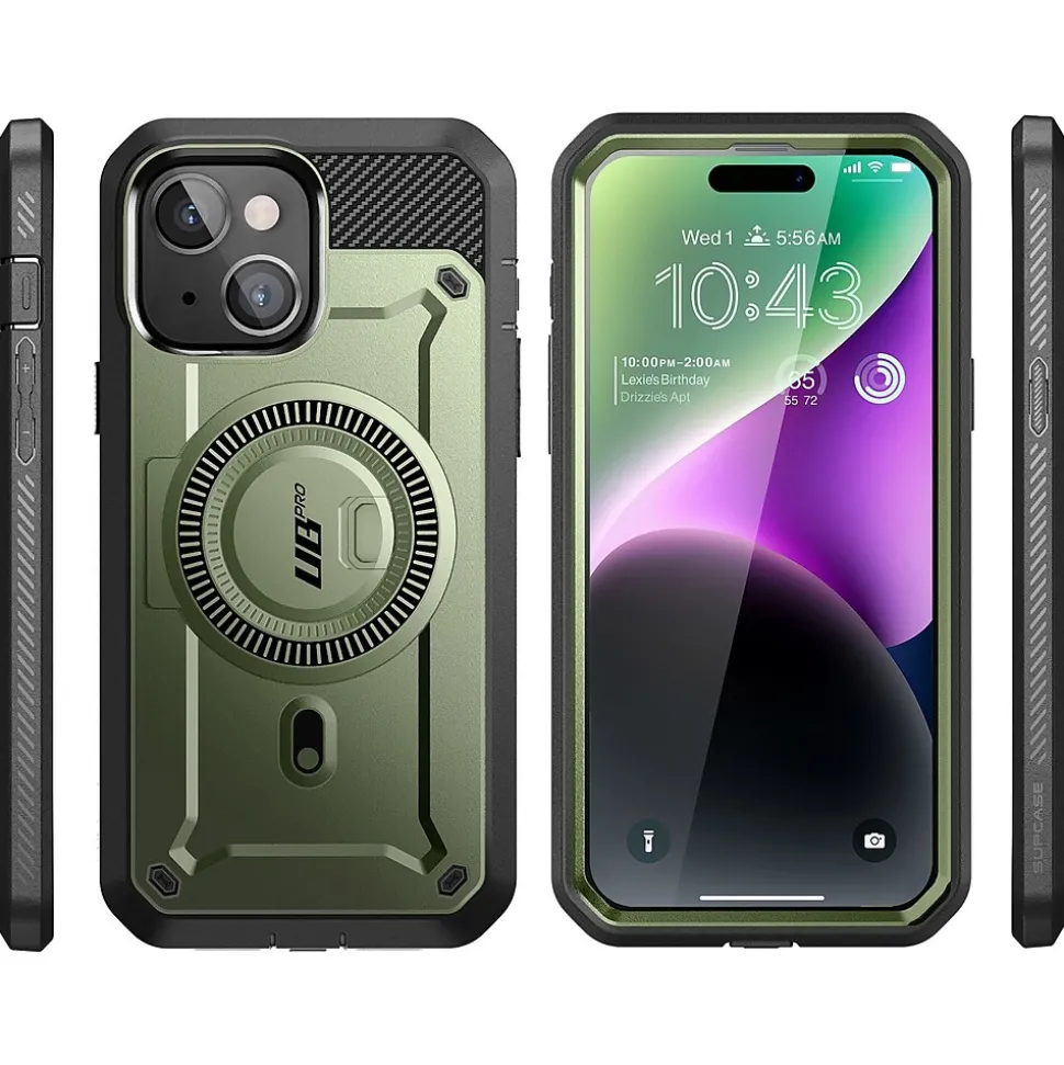 SupCase Unicorn Beetle PRO MAG Rugged Case for iPhone 15, Dark Green (SUP-iPhone2023-6.1-MagPro-SP-Guldan)