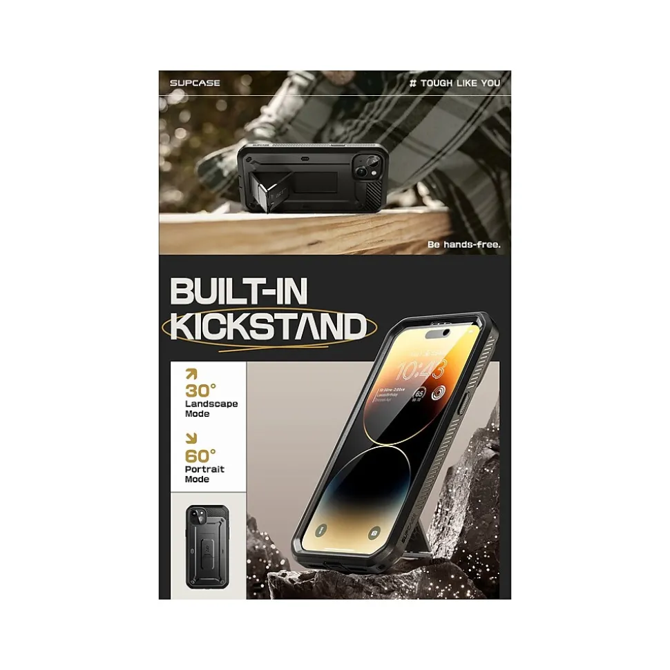 SUPCASE Unicorn Beetle PRO Rugged Case for iPhone 15 Plus, Shock-Absorbing, Black (SUP-iPhone2023-6.7-UBPro-SP-Black)