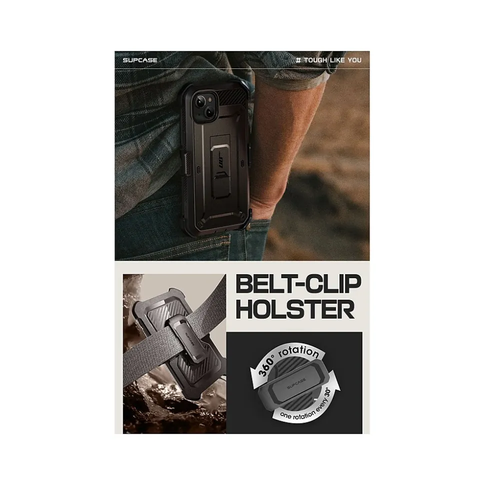 SUPCASE Unicorn Beetle PRO Rugged Case for iPhone 15 Plus, Shock-Absorbing, Black (SUP-iPhone2023-6.7-UBPro-SP-Black)