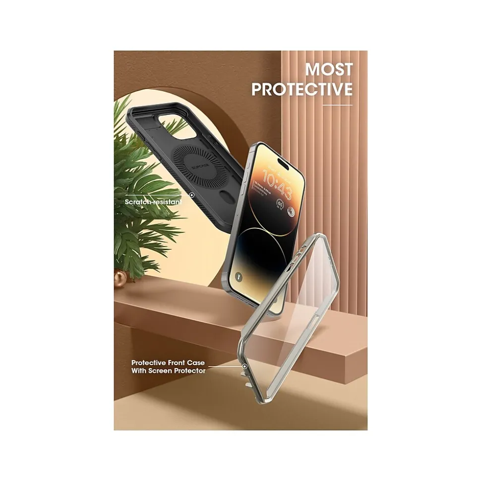 SUPCASE Unicorn Beetle PRO MAG Rugged Case for iPhone 15 Pro Max, Shock-Absorbing, Titan Gray