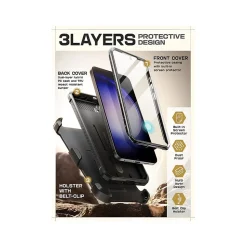 SUPCASE Unicorn Beetle Pro Rugged Case for Samsung Galaxy S24, Shock Absorbing, Black (GS24UBPR2SBK)