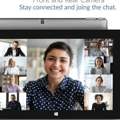 Supersonic Sonic10 10.1" Tablet with Detachable Keyboard, WiFi, 64GB Storage, Windows 11, Silver (SC-5032WKB)