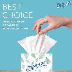 Surpass Cube Facial Tissue, 2-ply, White, 90 Sheets/Box, 36 Boxes/Carton (21320)