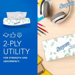 Surpass Standard Facial Tissue, 2-Ply, 100 Sheets/Box, 30 Boxes/Pack (21340)