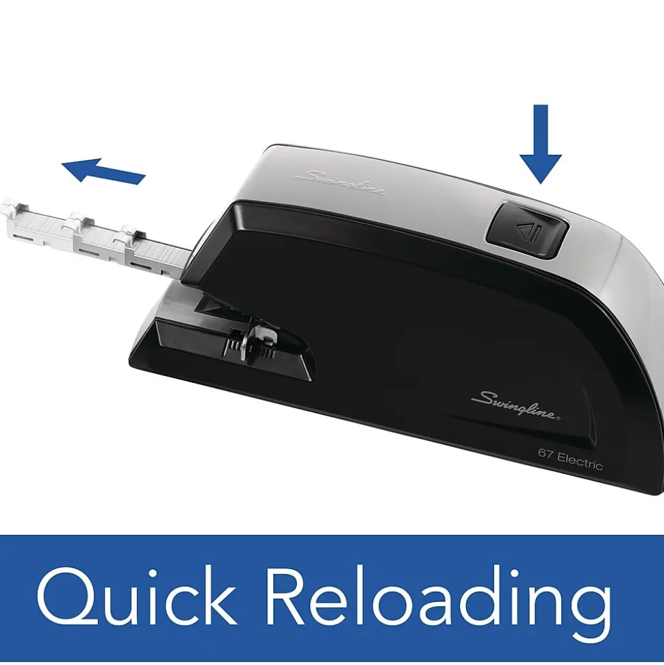 Swingline Commercial Reduced-Effort Electric Desktop Stapler, 20-Sheet Capacity, Black/Silver (6701)