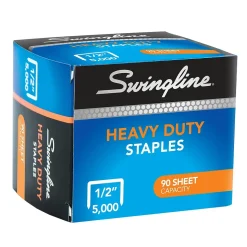 Swingline Heavy Duty Staples, 0.5 Leg Length, 5000/Box (SWI79392)
