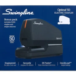Swingline Optima 50 Electric Desktop Stapler, 50-Sheet Capacity, Staples Included, Black (48209)