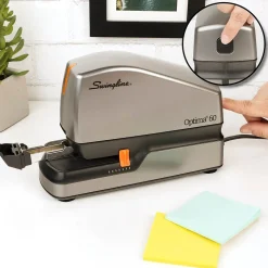 Swingline Optima 60 Electric Desktop Stapler, 60-Sheet Capacity, Staples Included, Gray/Silver (48210)