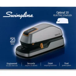 Swingline Optima 20 Electric Desktop Stapler, 20-Sheet Capacity, Gray/Silver (48208)