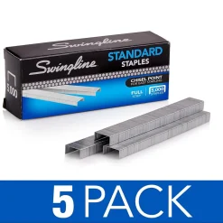 Swingline Standard Staples, 0.25 Leg Length, 5000 Staples/Box, 5 Box/Pack (S7035101S)