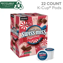 Swiss Miss Chocolate Peppermint Hot Cocoa Mix, Keurig K-Cup Pod, 22/Box (5000355689)