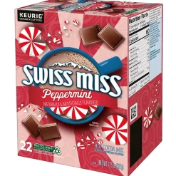 Swiss Miss Chocolate Peppermint Hot Cocoa Mix, Keurig K-Cup Pod, 22/Box (5000355689)