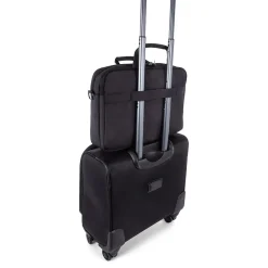 Swiss Mobility Cadence Polyester Two Section Briefcase, Charcoal (EXB1009SMCH)