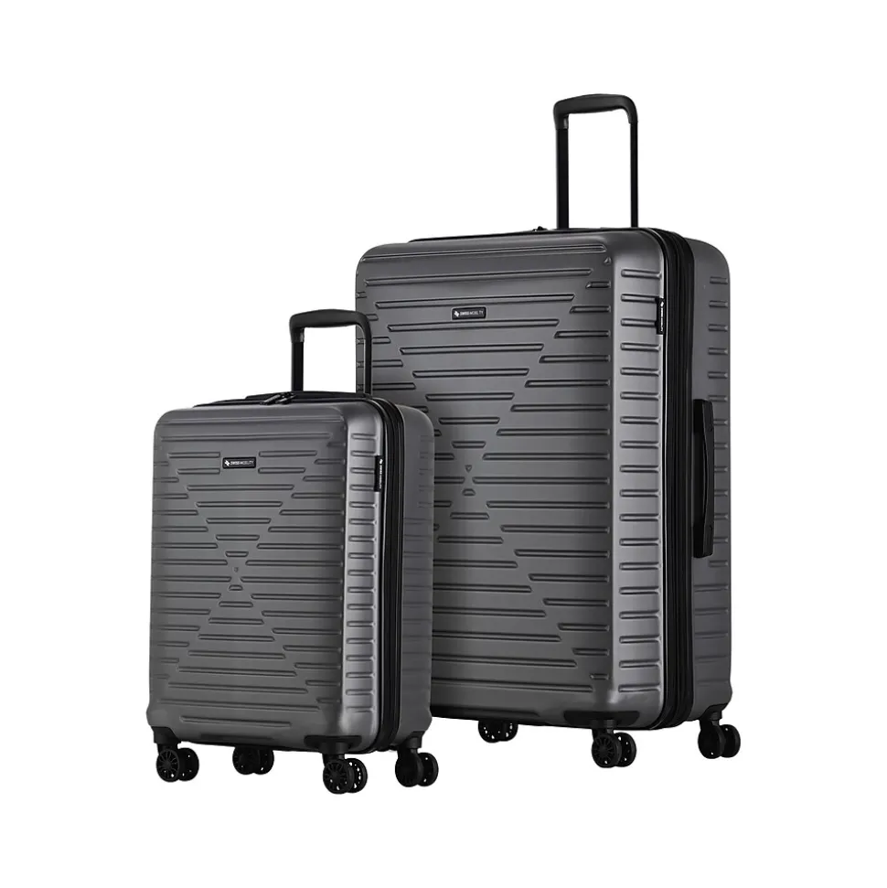 Swiss Mobility DCA 2-Piece Hardside Spinner Luggage Set, Gray Geometric (HLG1002SM-GREY)