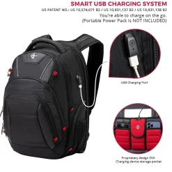 SwissDigital Circuit Laptop Backpack, Black (J14-BR)