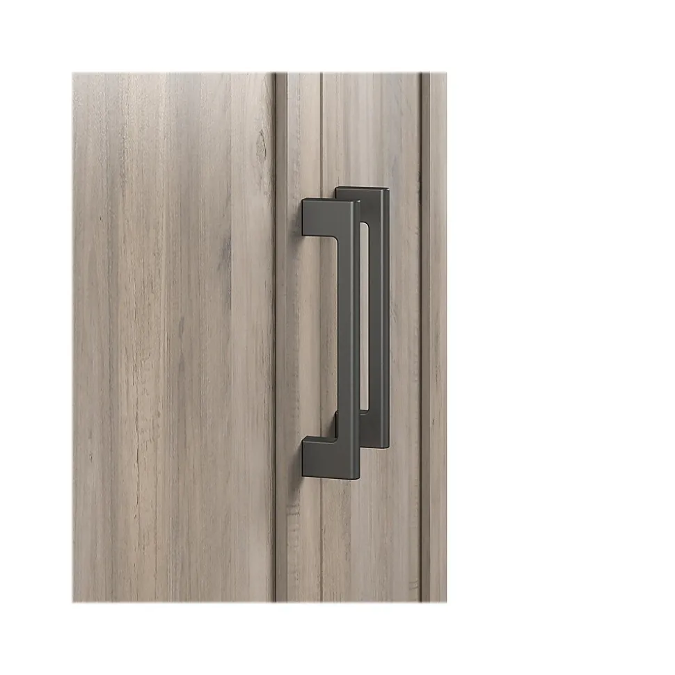 System Build Dwyer 70" Tall Coffee Bar with 4 Shelves, Gray Oak (6383337COM)