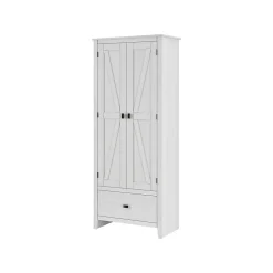 System Build Farmington 71.9" Storage Cabinet with 4 Shelves, Ivory Pine (7533296COM)