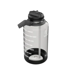 Takeya Tritan Motivational Plastic Water Bottle, 64 oz., Stormy Black (54145)