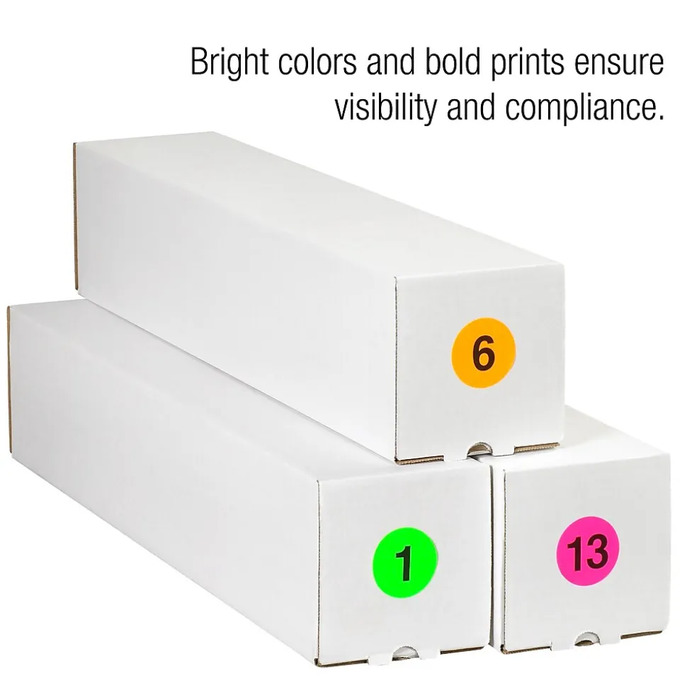 Tape Logic 1" Circle "8" Number Label, Orange, 500/Roll
