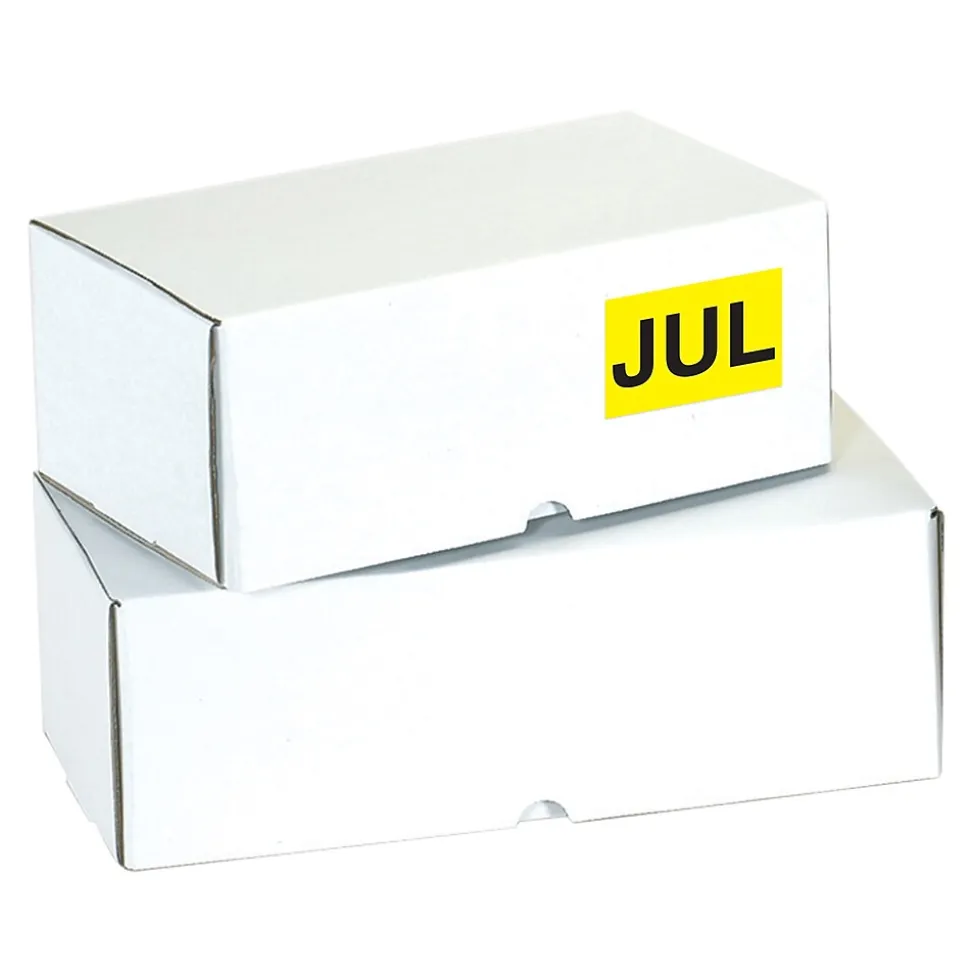 Tape Logic 3" x 2" Rectangle "JUL" Months of the Year Label, Fluorescent Yellow, 500/Roll