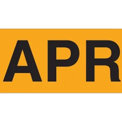 Tape Logic 3" x 2" Rectangle "APR" Months of the Year Label, Fluorescent Orange, 500/Roll