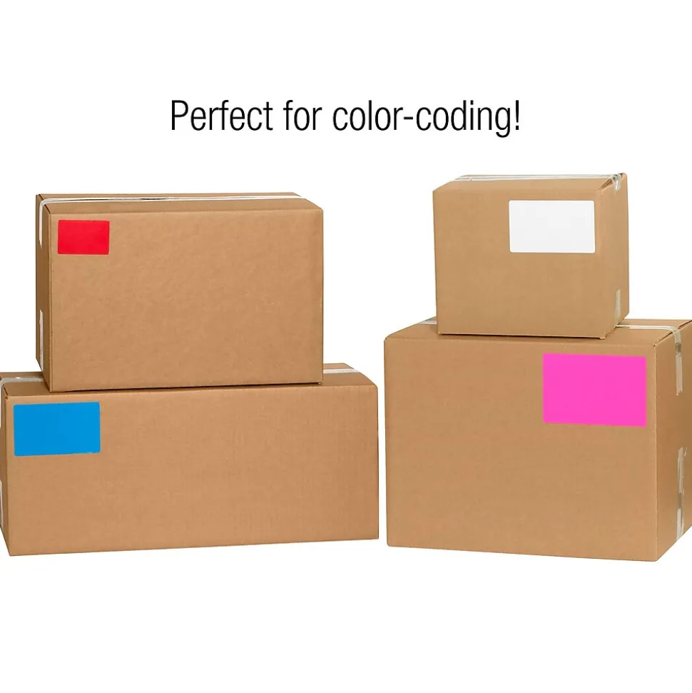 Tape Logic 3" x 9" Rectangle Inventory Label, Fluorescent Orange, 250/Roll