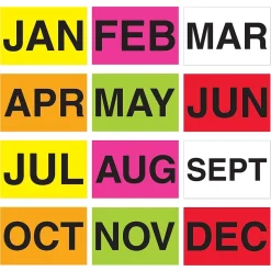 Tape Logic 3" x 2" Rectangle Easy Order Packs Months of The Year Label, 500/Roll