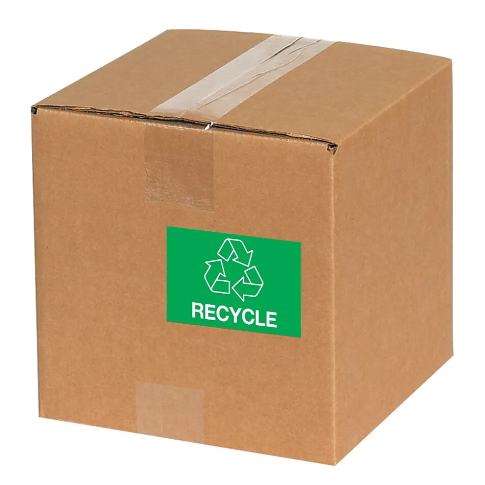 Tape Logic 2" x 3" "RECYCLE" Rectangle Inventory Label, Green, 500/Roll