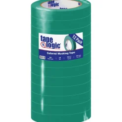 Tape Logic™ 3/4" x 60 Yards Masking Tape, Dark Green, 12 Rolls (T93400312PKE)