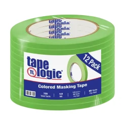 Tape Logicâ„¢ 1/4" x 60 Yards Masking Tape, Light Green, 12 Rolls (T93100312PKA)