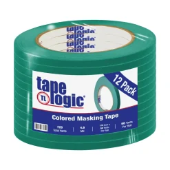 Tape Logicâ„¢ 1/4" x 60 Yards Masking Tape, Dark Green, 12 Rolls (T93100312PKE)