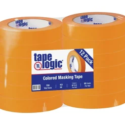 Tape Logic™ 1" x 60 Yards Masking Tape, Orange, 12 Rolls (T93500312PKD)
