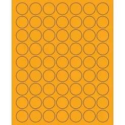 Tape Logic® Circle Laser Labels, 1", Fluorescent Orange, 6300/Case (LL191OR)