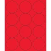 Tape Logic® Circle Laser Labels, 2 1/2", Fluorescent Red, 1200/Case (LL194RD)