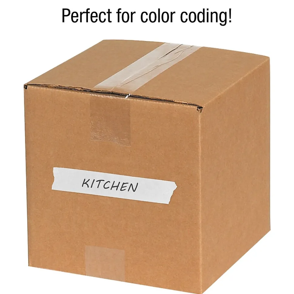 Tape Logic® Colored Masking Tape, 4.9 Mil, 1/2" x 60 yds., White, 12/Case (T93300312PKW)