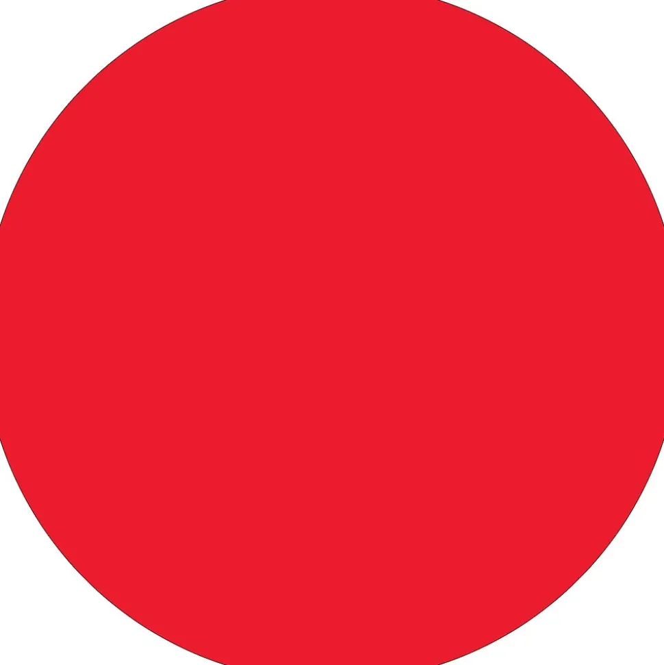 Tape Logic Inventory Circle Labels, 3/4", Fluorescent Red, 500/Roll (DL610G)