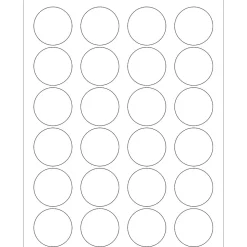Tape Logic® Laser Labels, 1.625" Circle, White, 2400/Case (LL144)